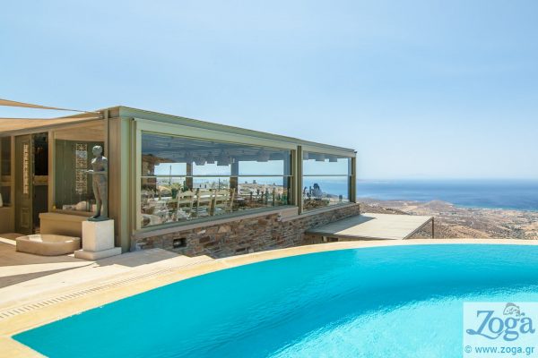 the swimming pool of Aeolis Hotel and Zoga Restaurant