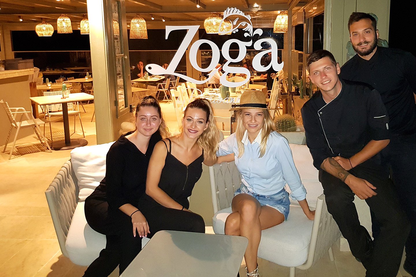 fay skorda in zoga restaurant on tinos island